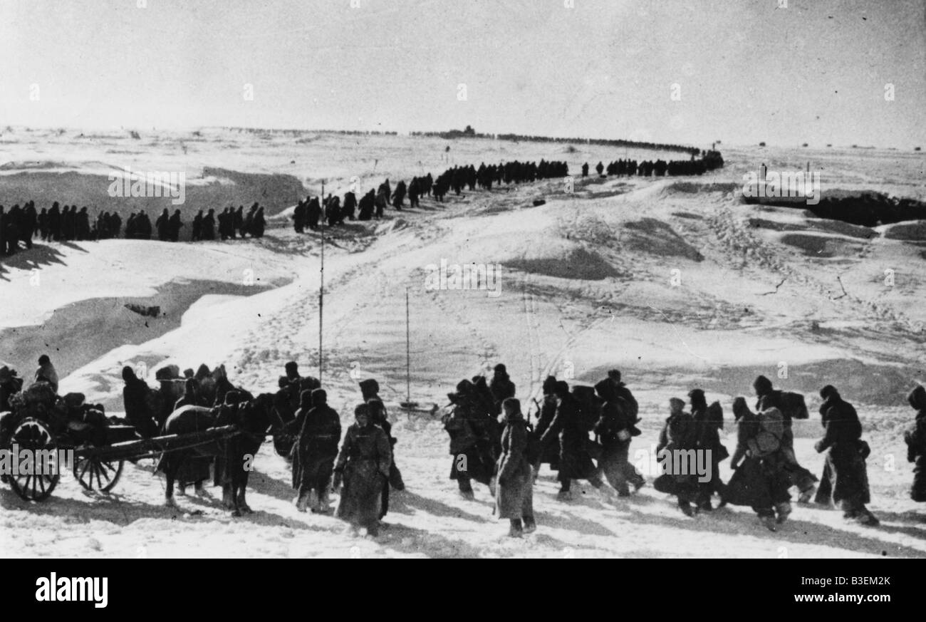 Deutsche Kriegsgefangene marschieren/Foto Stockfoto