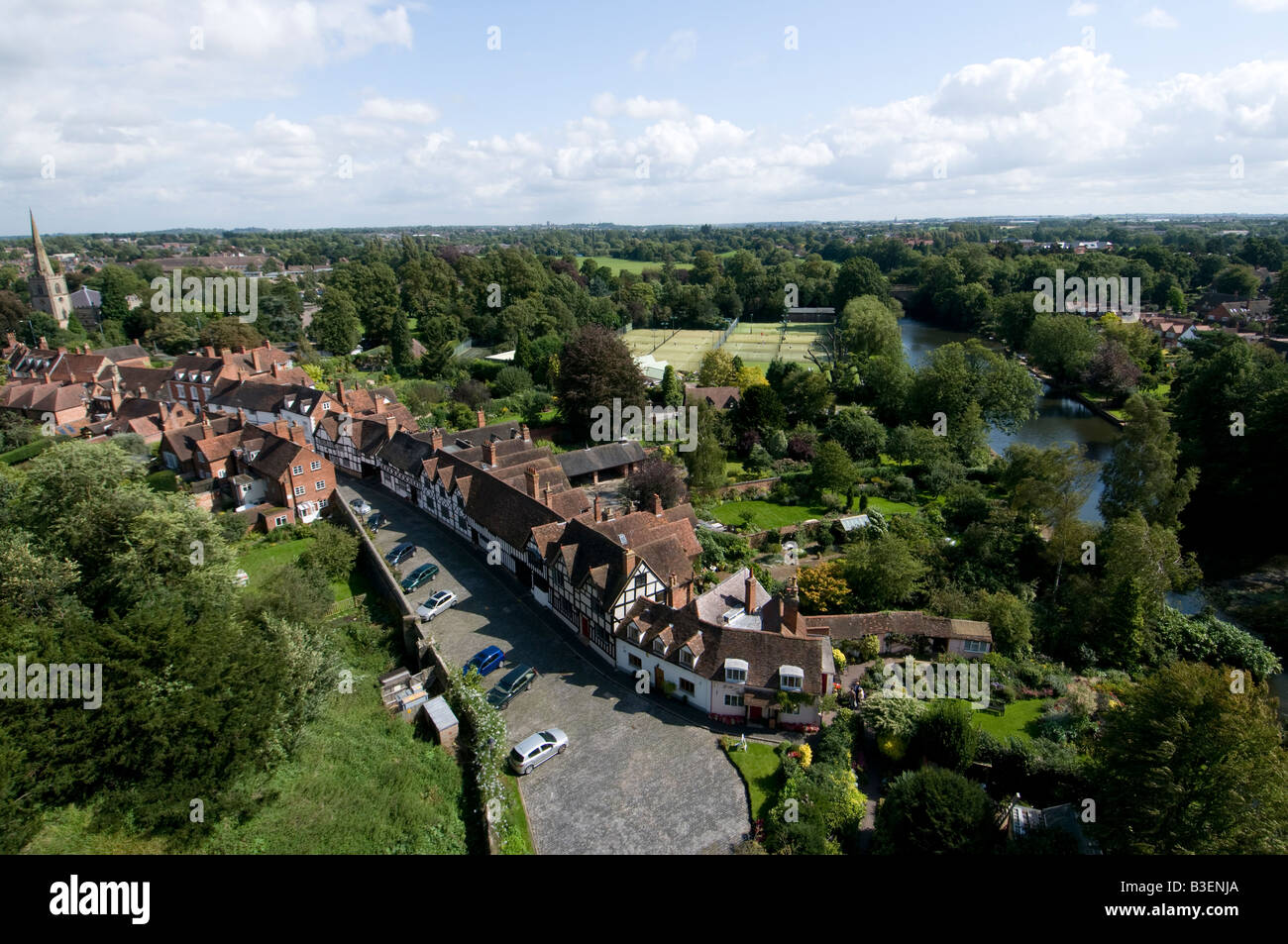 Luftaufnahme der Stadt von Warwick, England Stockfoto