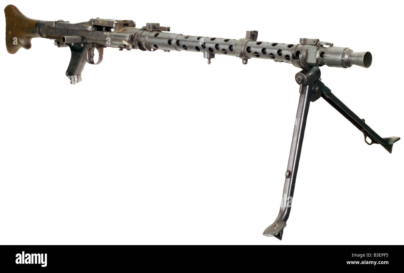 Waffen/Waffen, Schusswaffen, Maschinengewehre, MG34, Kaliber 7,92 mm, eingeführt 1934, hergestellt bei WAffenwerken Brünn, Maschinengewehr, Waffe, Schusswaffe, 20. Jahrhundert, Stockfoto