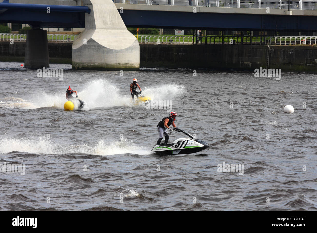 Jet Ski-Rennen Glasgow Stockfoto