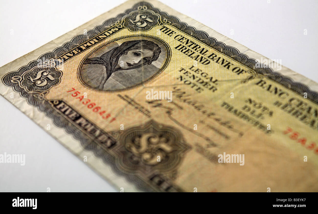 Irische "Lady Lavery" fünf-Pfund-Note Stockfoto