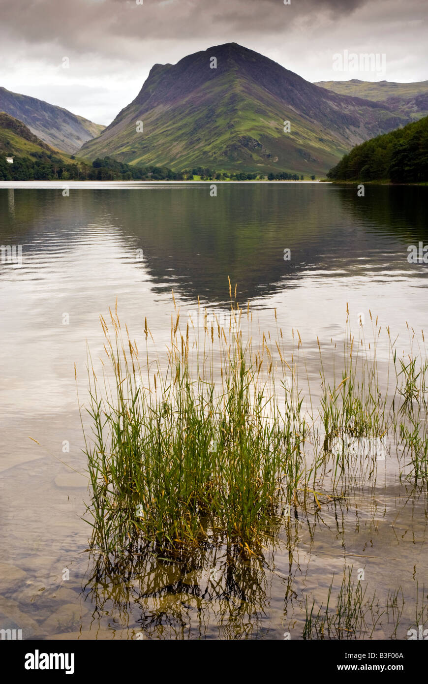 Buttermere See im englischen Lake District. Blick auf Fleetwith Hecht. Stockfoto