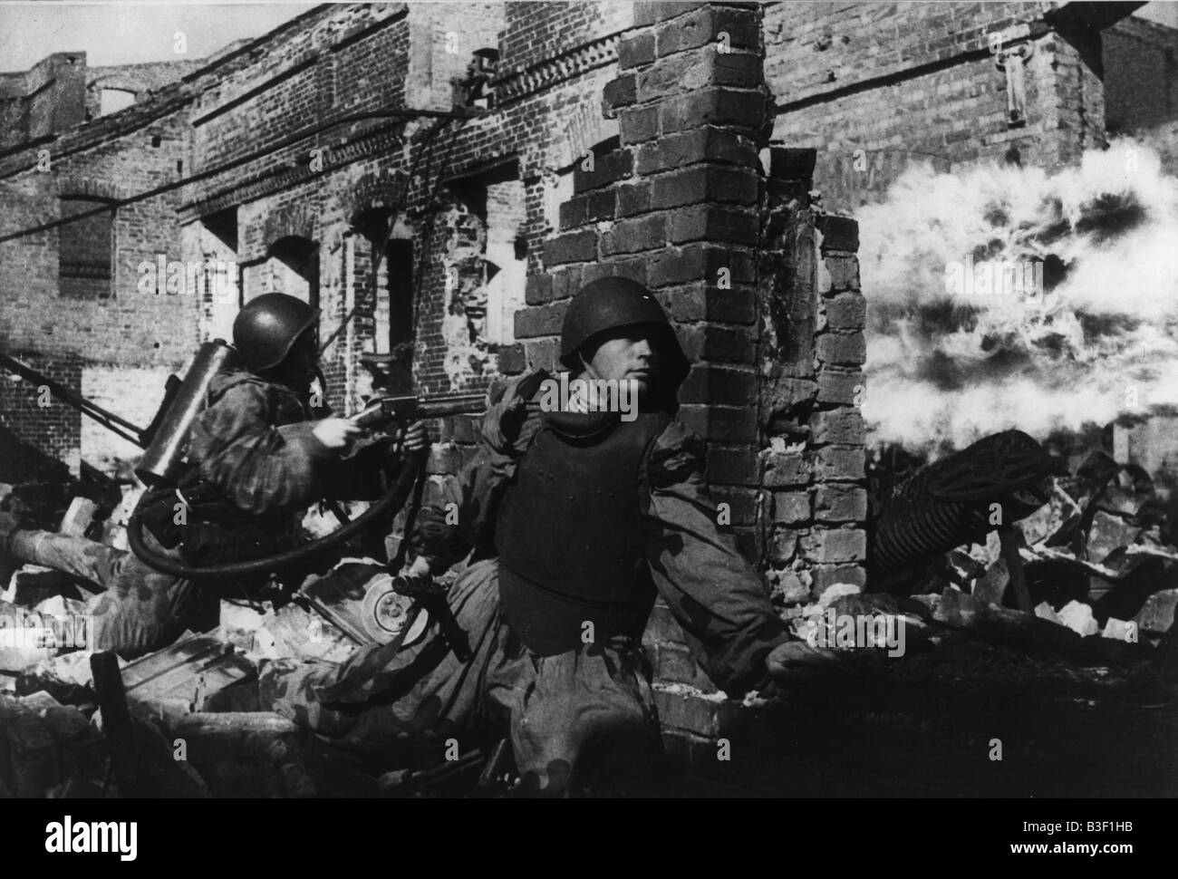 Sowjetische Soldaten / Kuestrin / Jan. 1945 Stockfoto