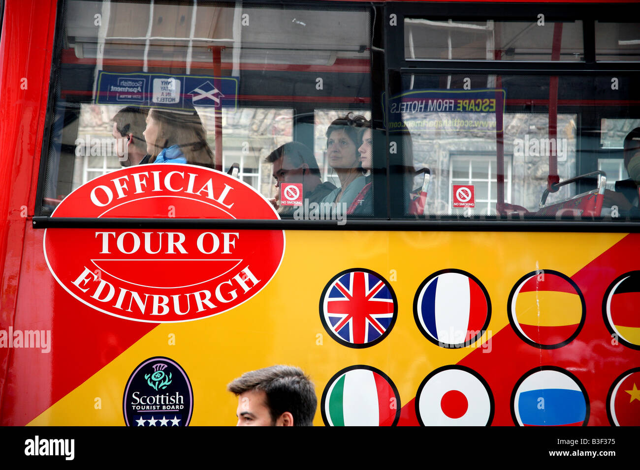 Detail der Sightseeing Tourbus in Edinburgh Stockfoto