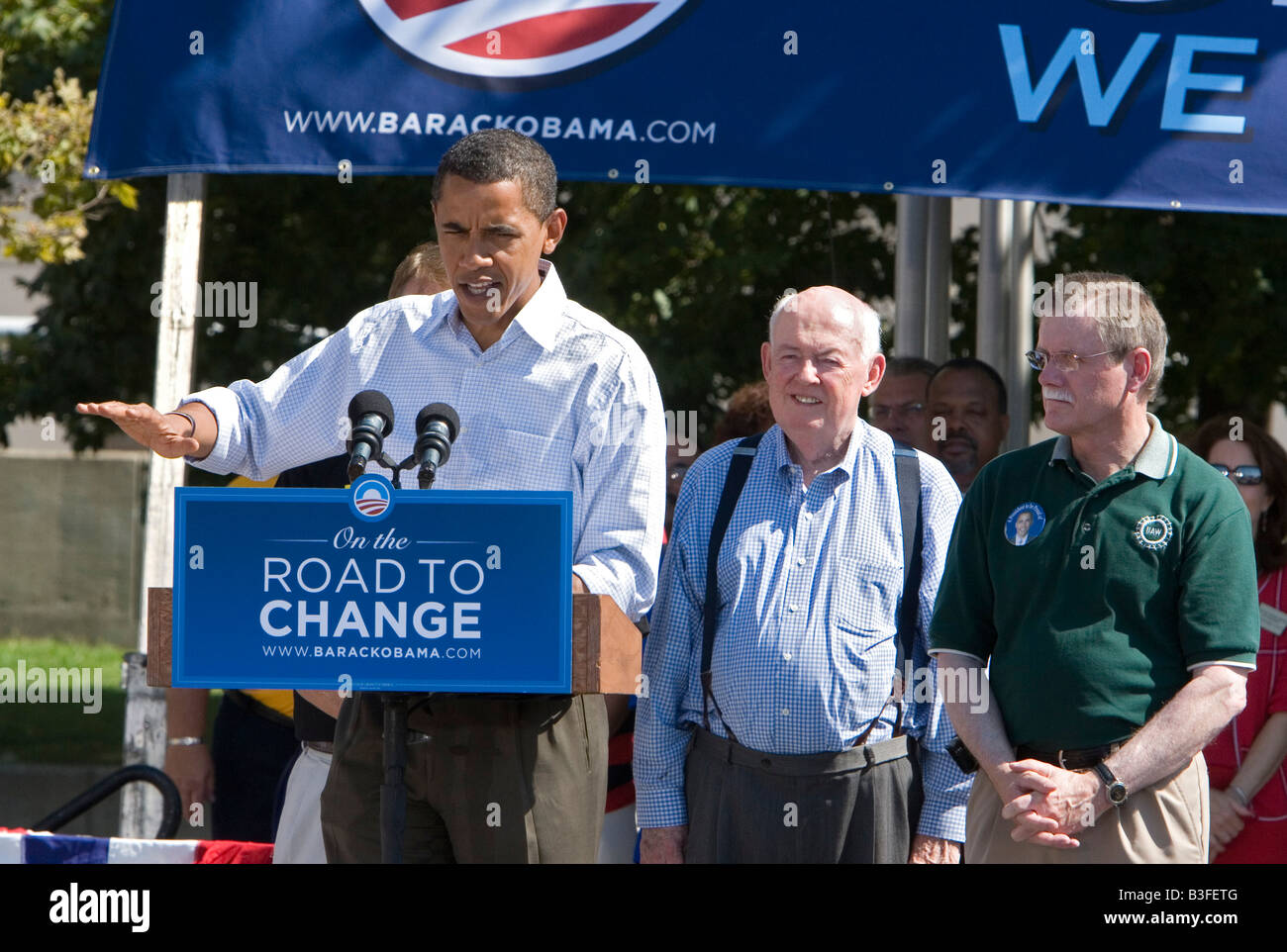 Tag der Arbeit-Rallye für Barack Obama Stockfoto