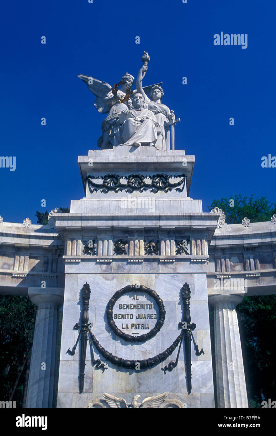 Statue, Statuen, Juarez Plenarsaal, Alameda Central, Mexico City, Distrito Federal, Mexiko Stockfoto