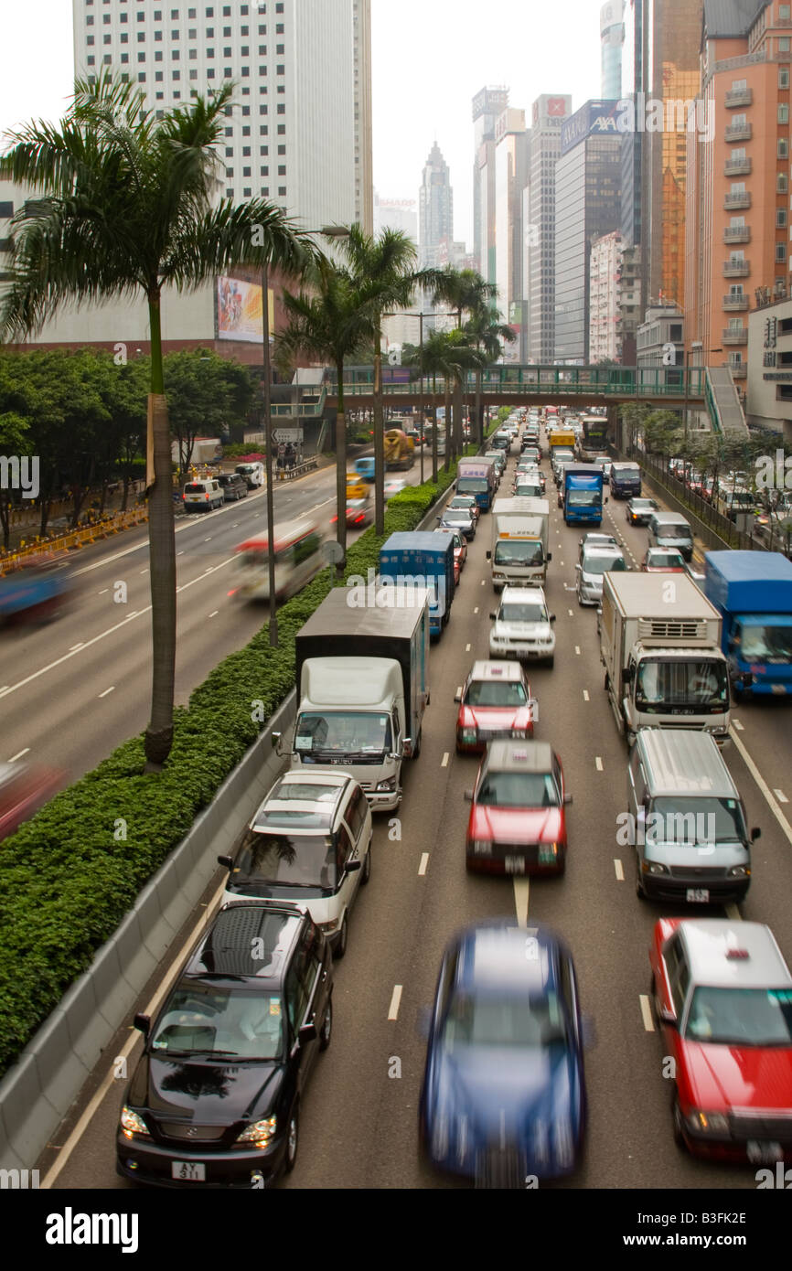 Verkehr in Zentralchina Hong Kong Stockfoto