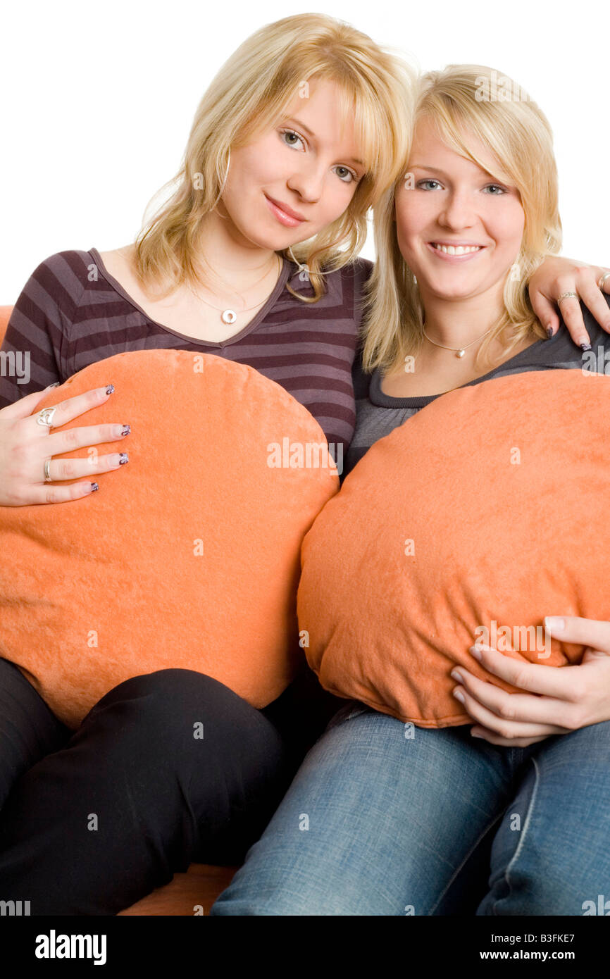 Mädchen kuscheln Stockfoto