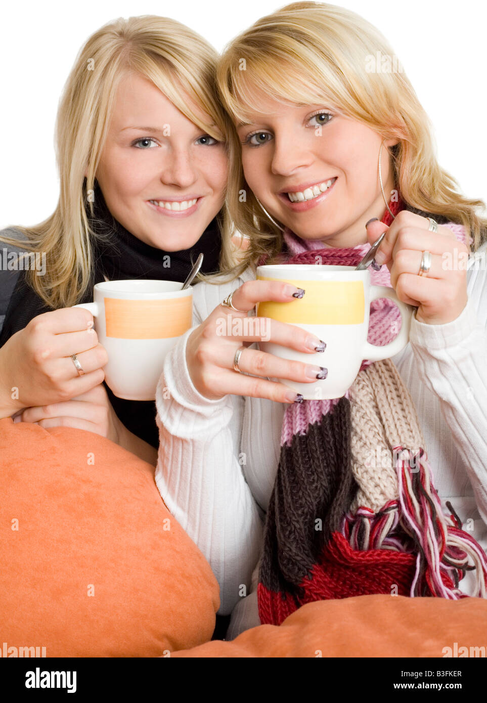 Mädchen mit Tee Stockfoto