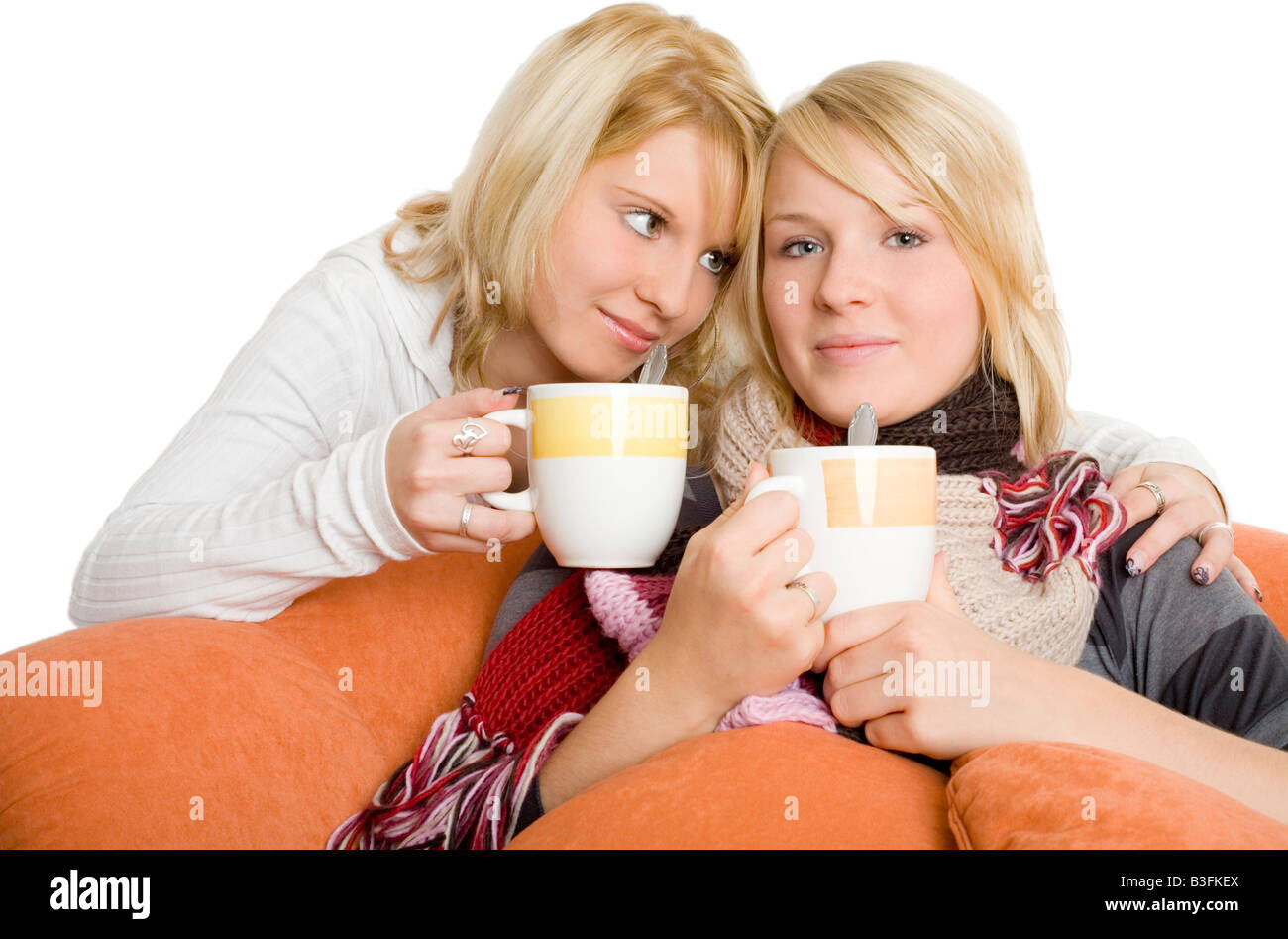 Mädchen mit Tee Stockfoto