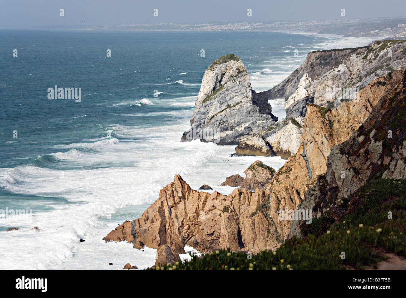 Klippen am Cabo da Roca Cape Roca, Portugal Stockfoto