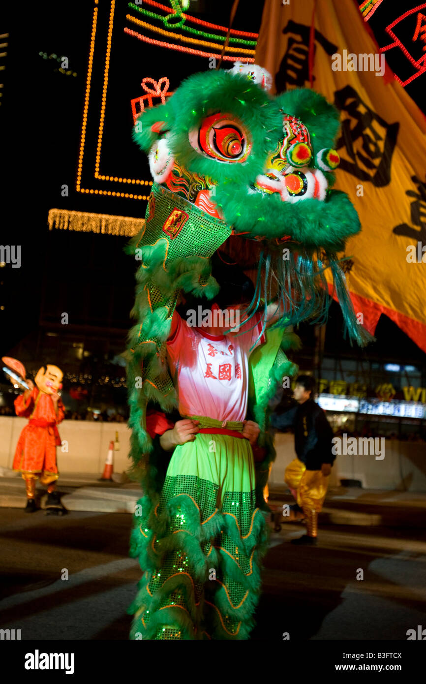 Bilder vom chinesischen Neujahr 2008 Parade in Hong Kong Stockfoto