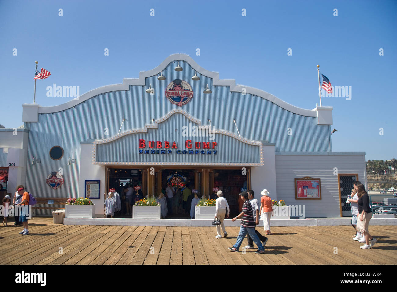 Bubba Gumps Seafood Restaurant Santa Monica Pier Los Angeles Kalifornien Stockfoto