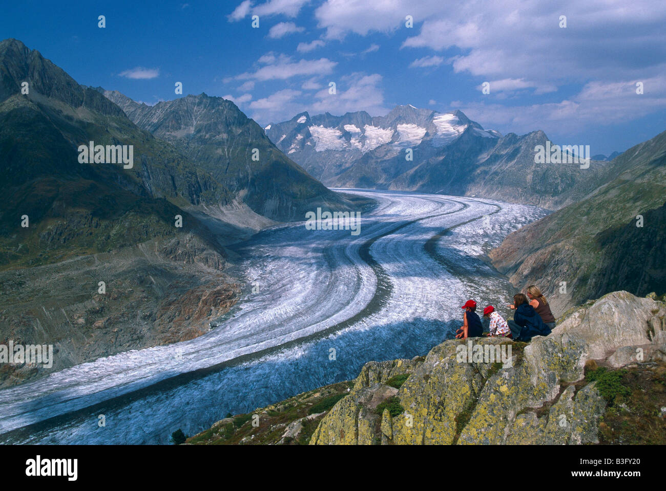 Aletsch Gletscher Riederalp Swiss Alp Wallis Schweiz Stockfoto
