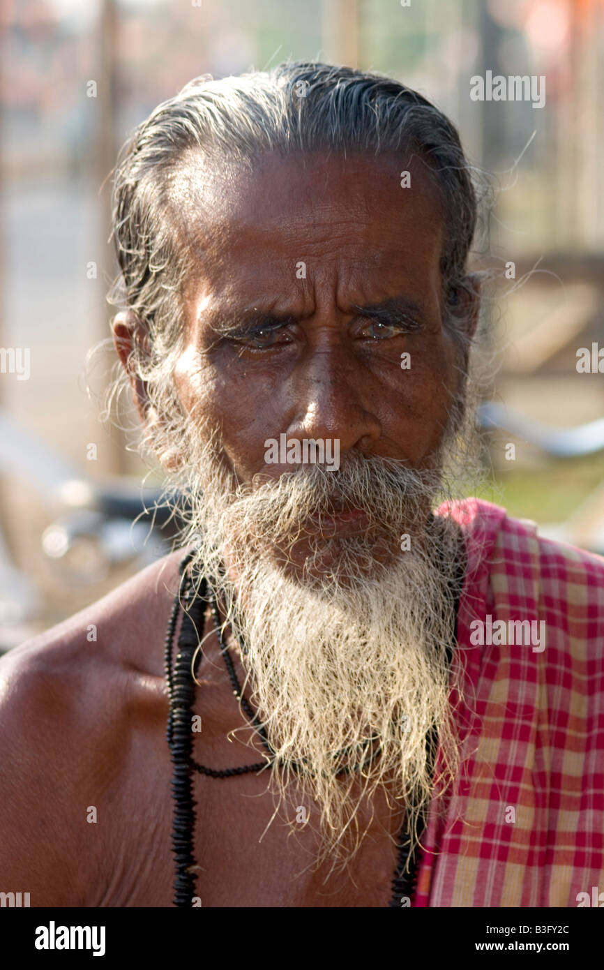 Porträt eines alten indischen Mann Andaman Inseln, Indien Stockfoto