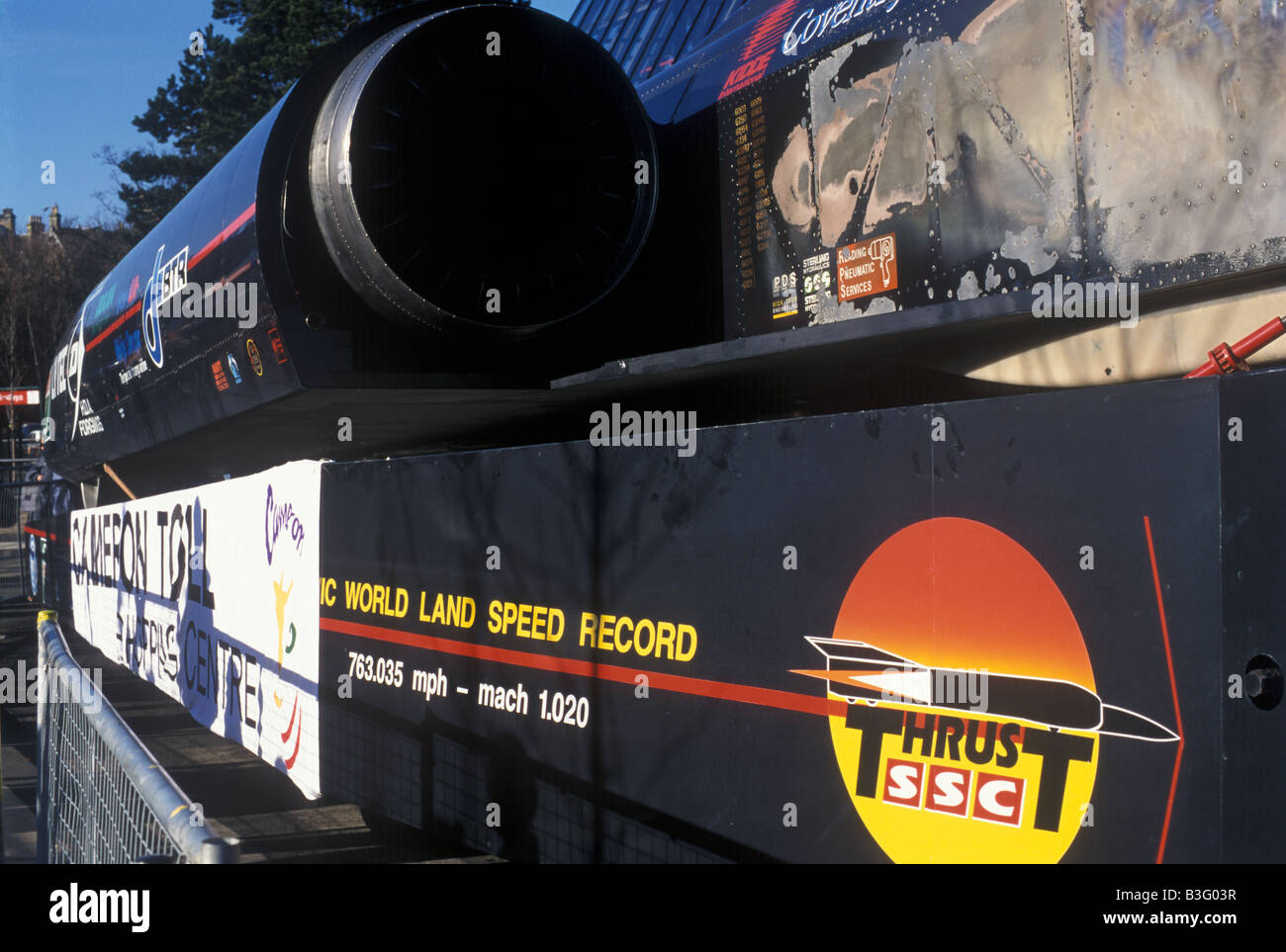 Thrust SSC Welt Land Speed Record 763,035 mph Mach 1.02 Stockfoto