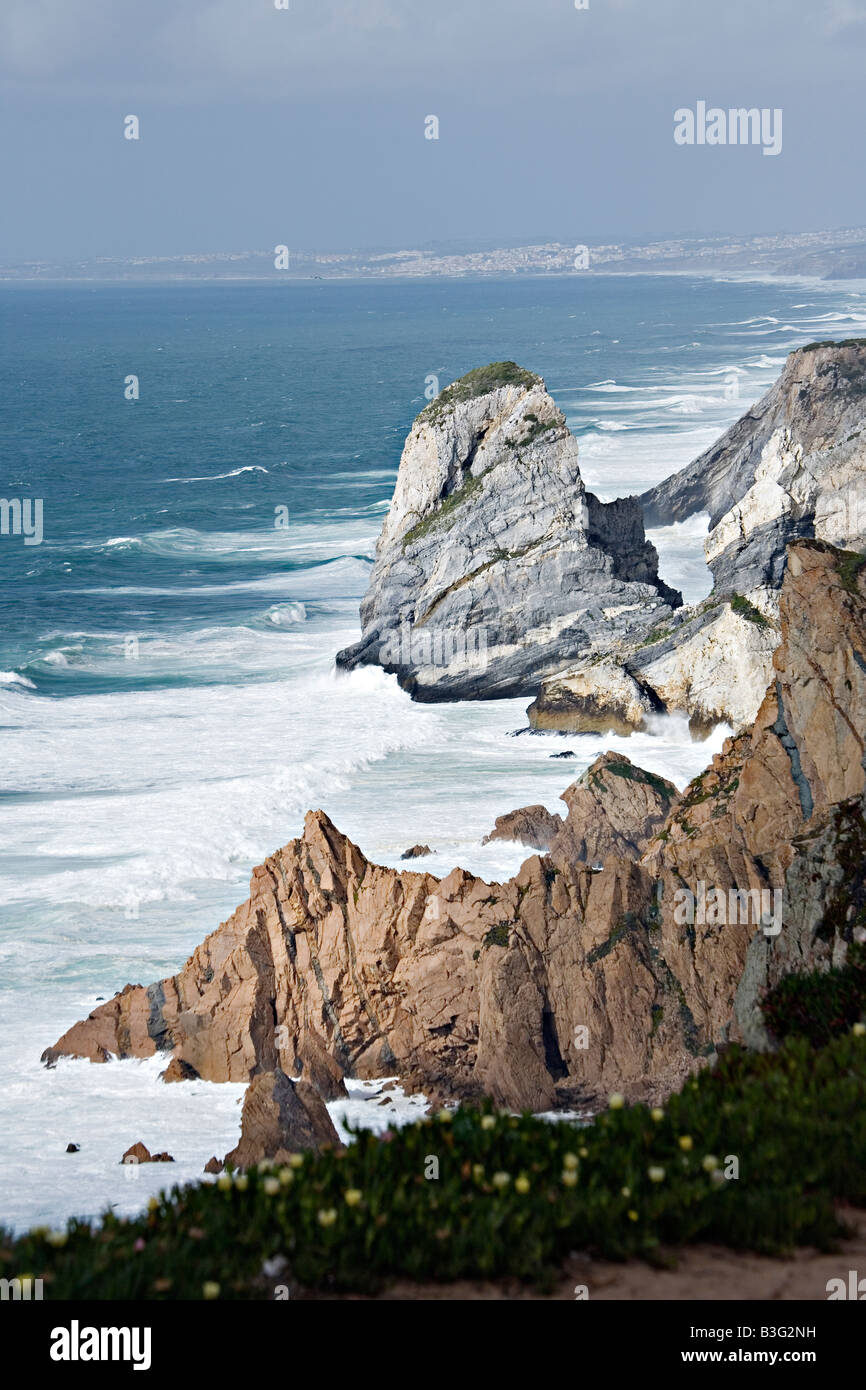 Klippen am Cabo da Roca Cape Roca, Portugal Stockfoto