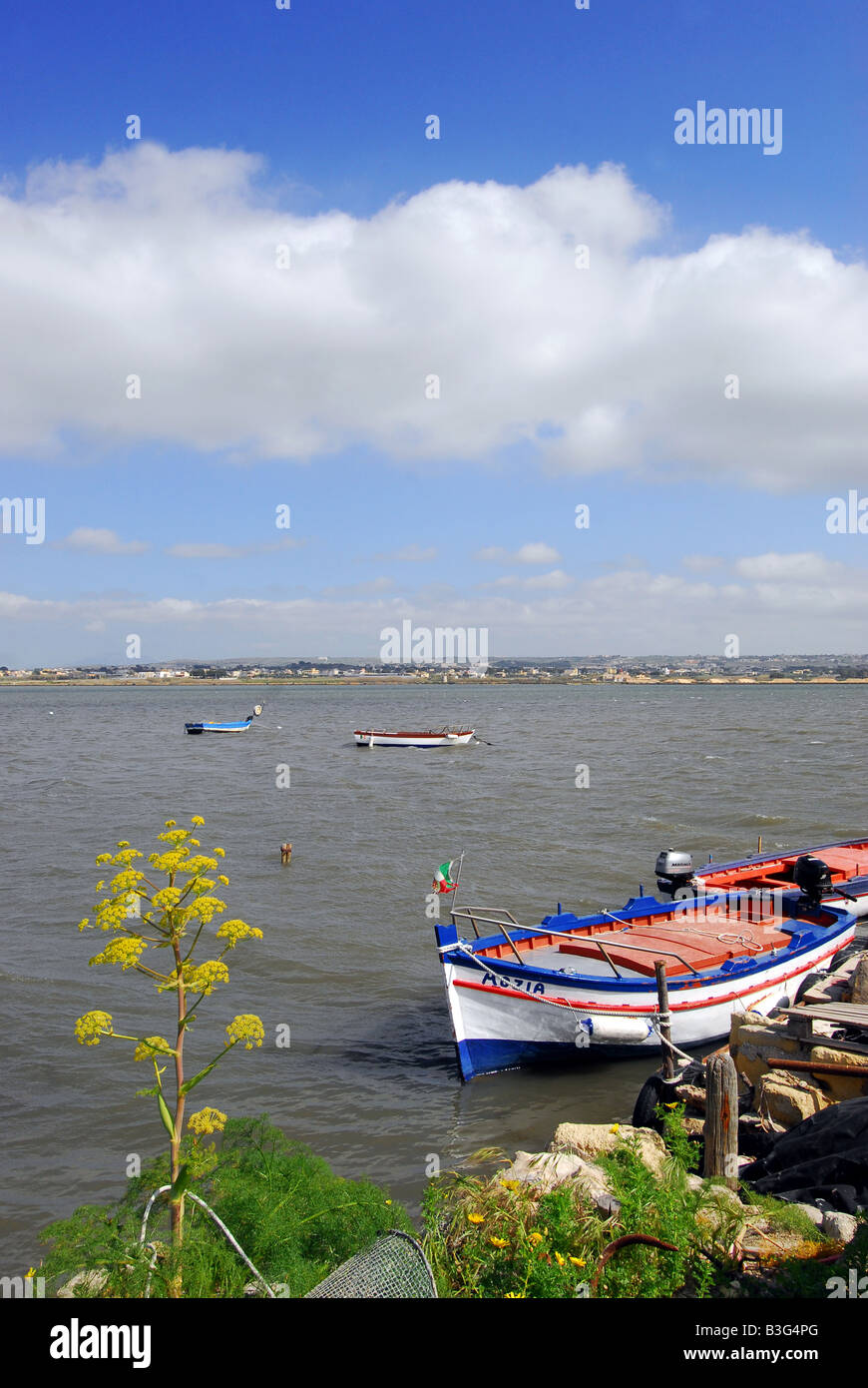 Die Insel Mozia direkt an die Saline zwischen Trapani und Marsala Stockfoto