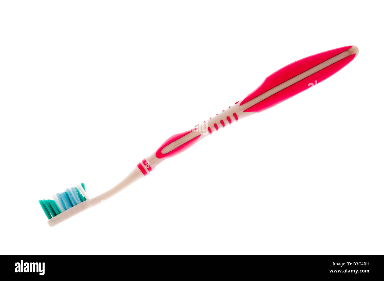 Zahnbürste auf weißem Profil Stockfoto