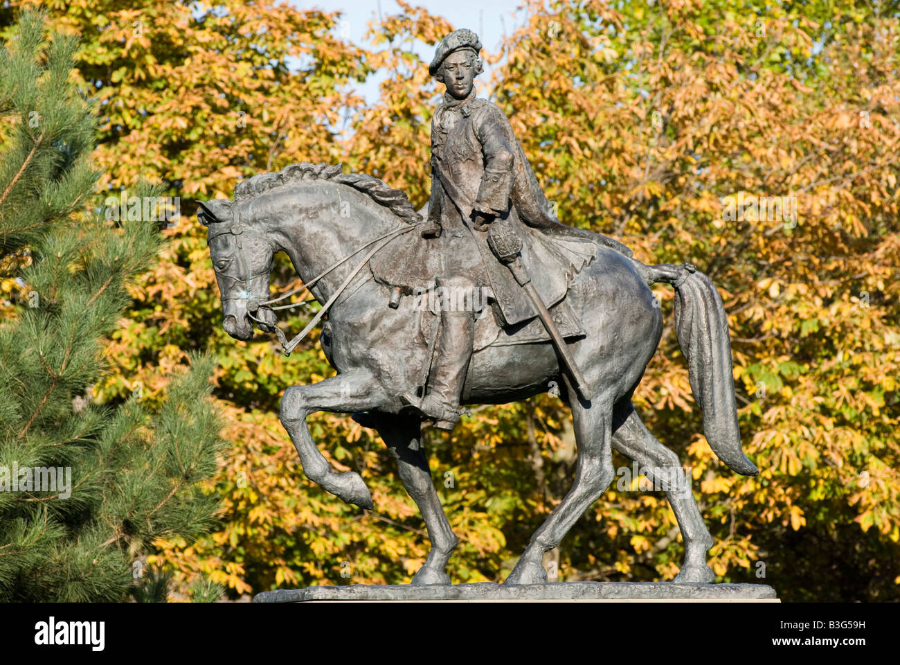 Bronzestatue von "Bonnie Prince Charlie" Derby "Great Britain" Stockfoto