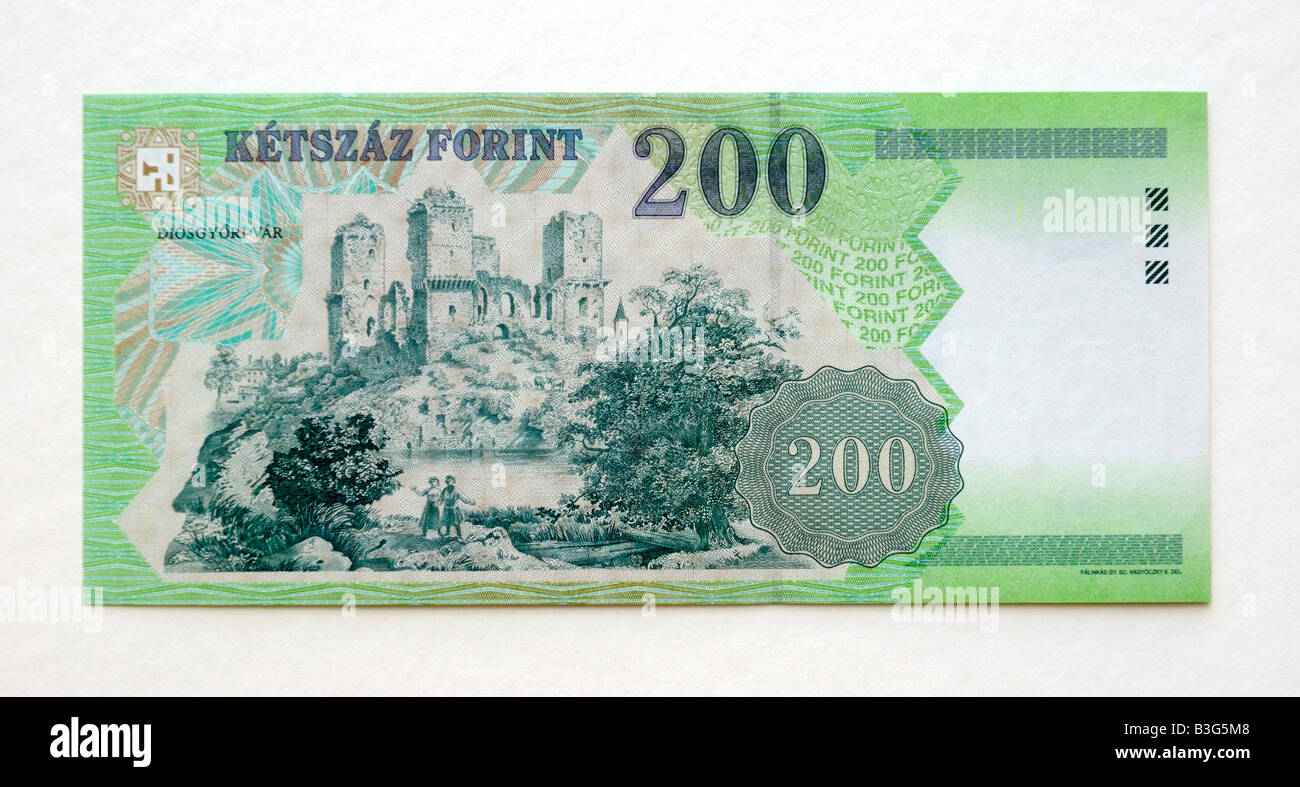 Ungarn 200 zwei hundert Forint Banknote Stockfoto