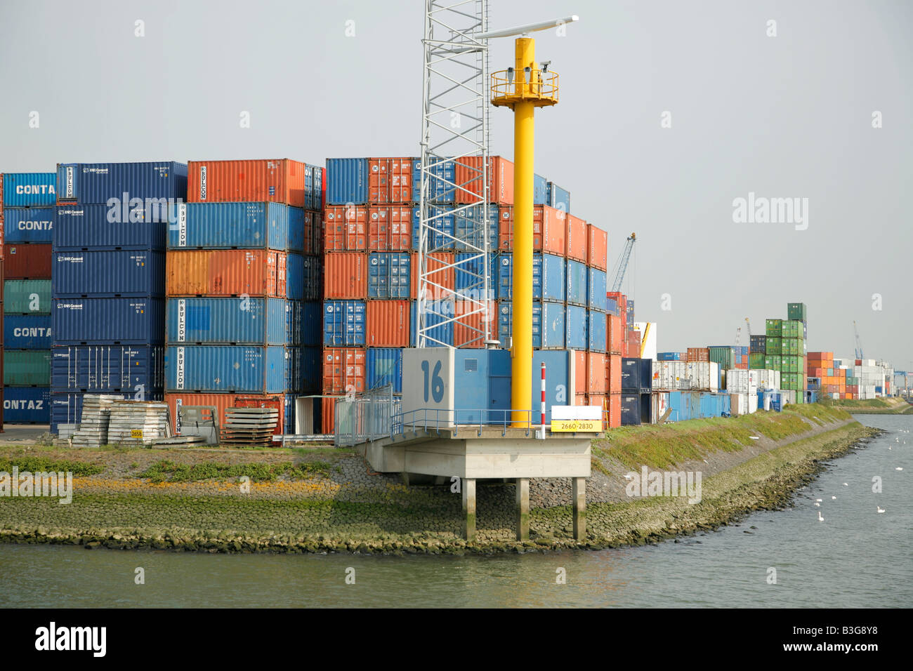 See-Container, Hafen Rotterdam, Niederlande Stockfoto