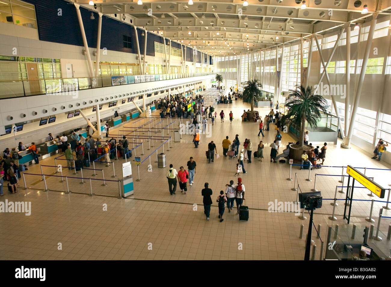 Die neuen Flughafenterminals 2008 am St. Maartin in der Karibik Stockfoto