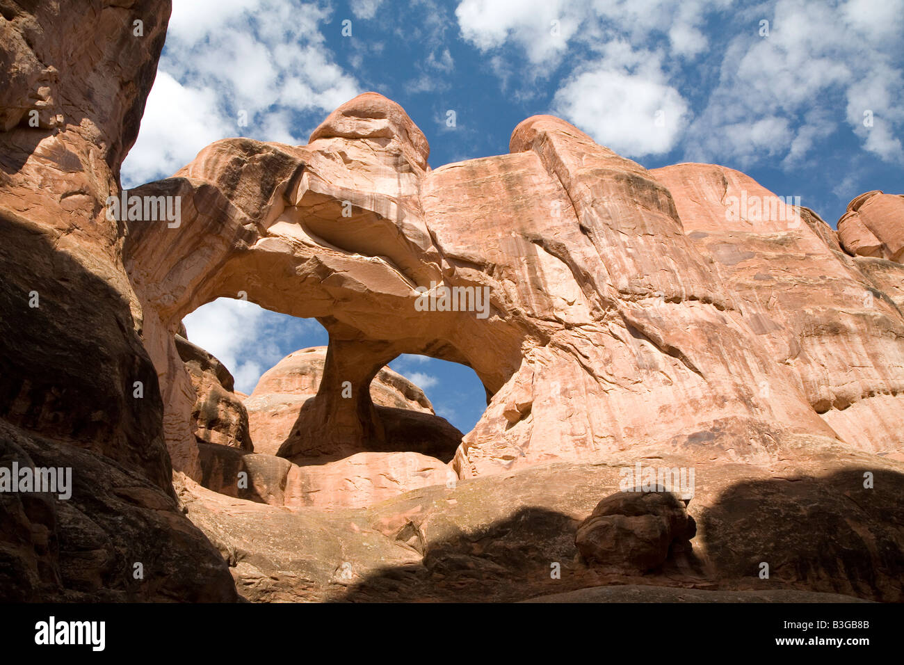 Moab Utah natürliche wölbt sich in das Labyrinth wie Feuerofen Abschnitt des Arches-Nationalpark Stockfoto