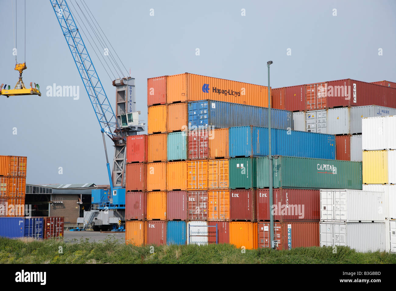 See-Container, Hafen Rotterdam, Niederlande Stockfoto