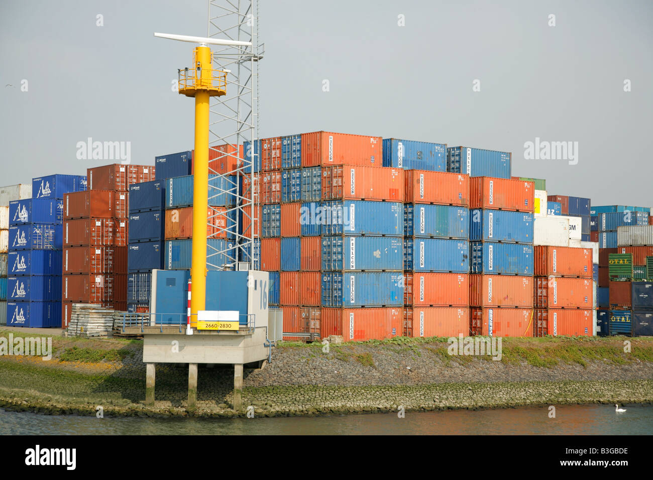 See-Container, Hafen Rotterdam, Niederlande Stockfoto