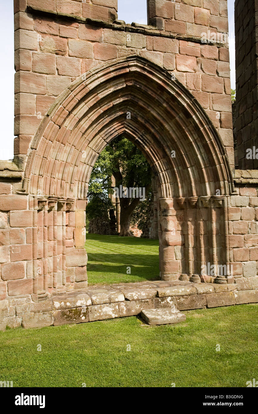 Mauerwerk-Detail des Croxden Abbey Ruins in Staffordshire Stockfoto