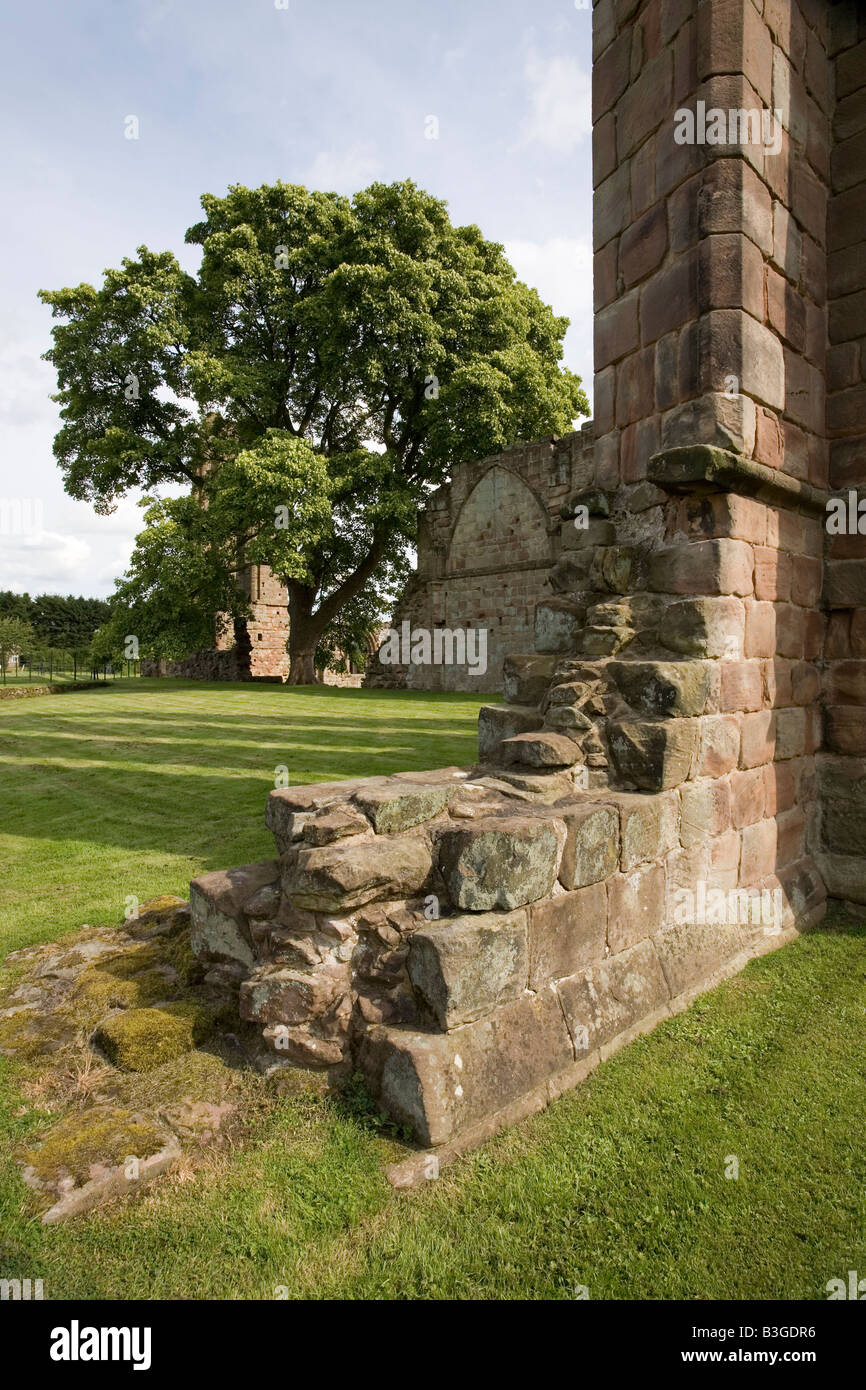 Mauerwerk-Detail des Croxden Abbey Ruins in Staffordshire Stockfoto