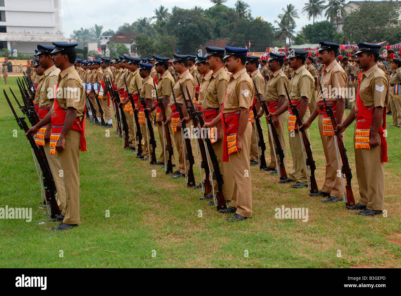 Ein Parade-Kontingent von Kerala Polizei, Indien Stockfoto