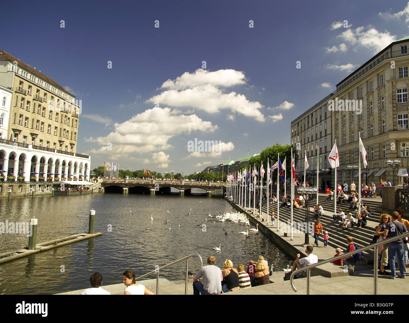 Alsterarkaden Hamburg, Deutschland Stockfoto