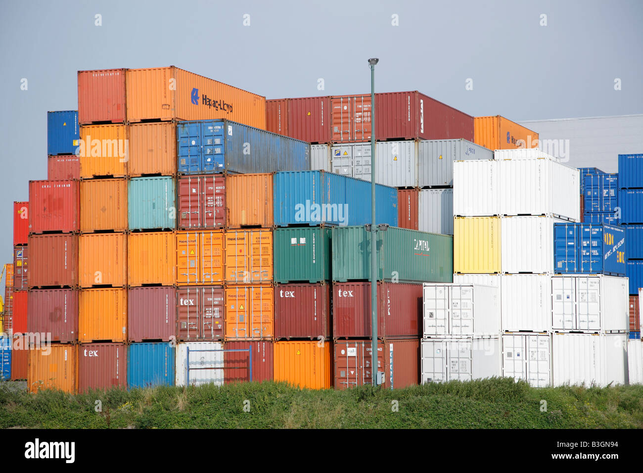 See-Container, Hafen Rotterdam, Niederlande Stockfoto