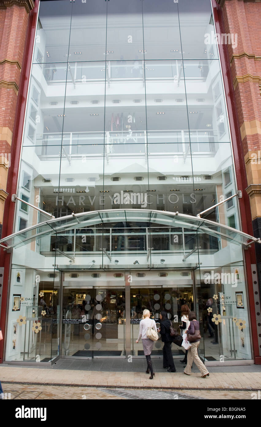 Harvey Nichols Eingang, Leeds. Stockfoto