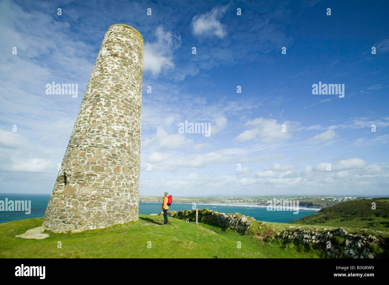 der Turm am Stepper Point in der Nähe von Padstow auf die Cornish coast UK Stockfoto