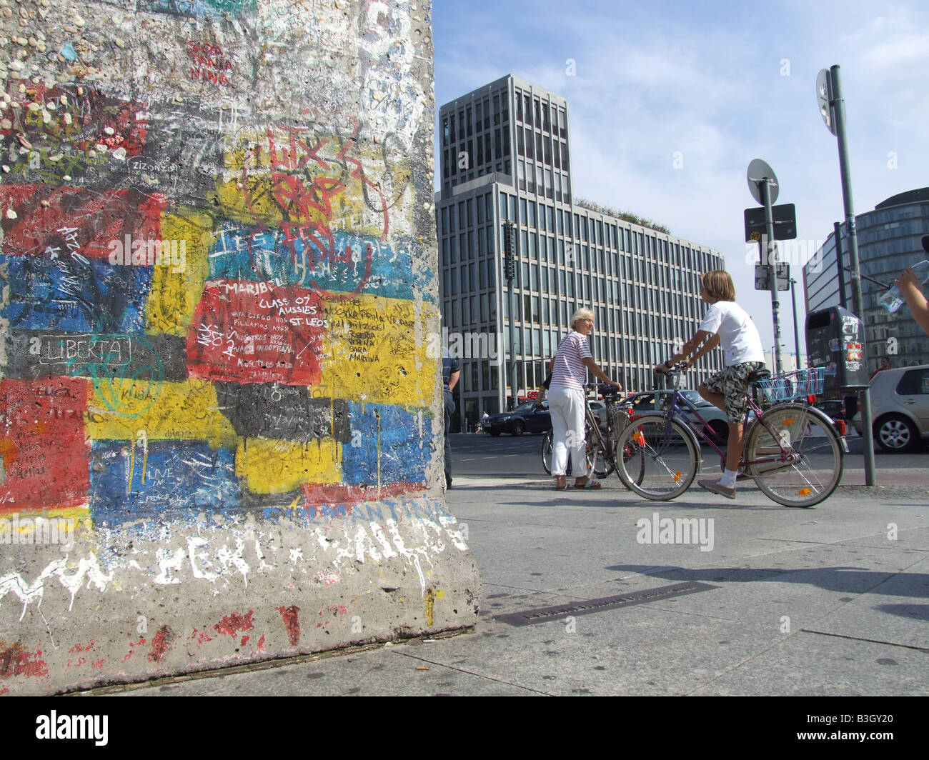 Berliner Mauer Reliquie am Potsdamer Platz, Berlin Stockfoto
