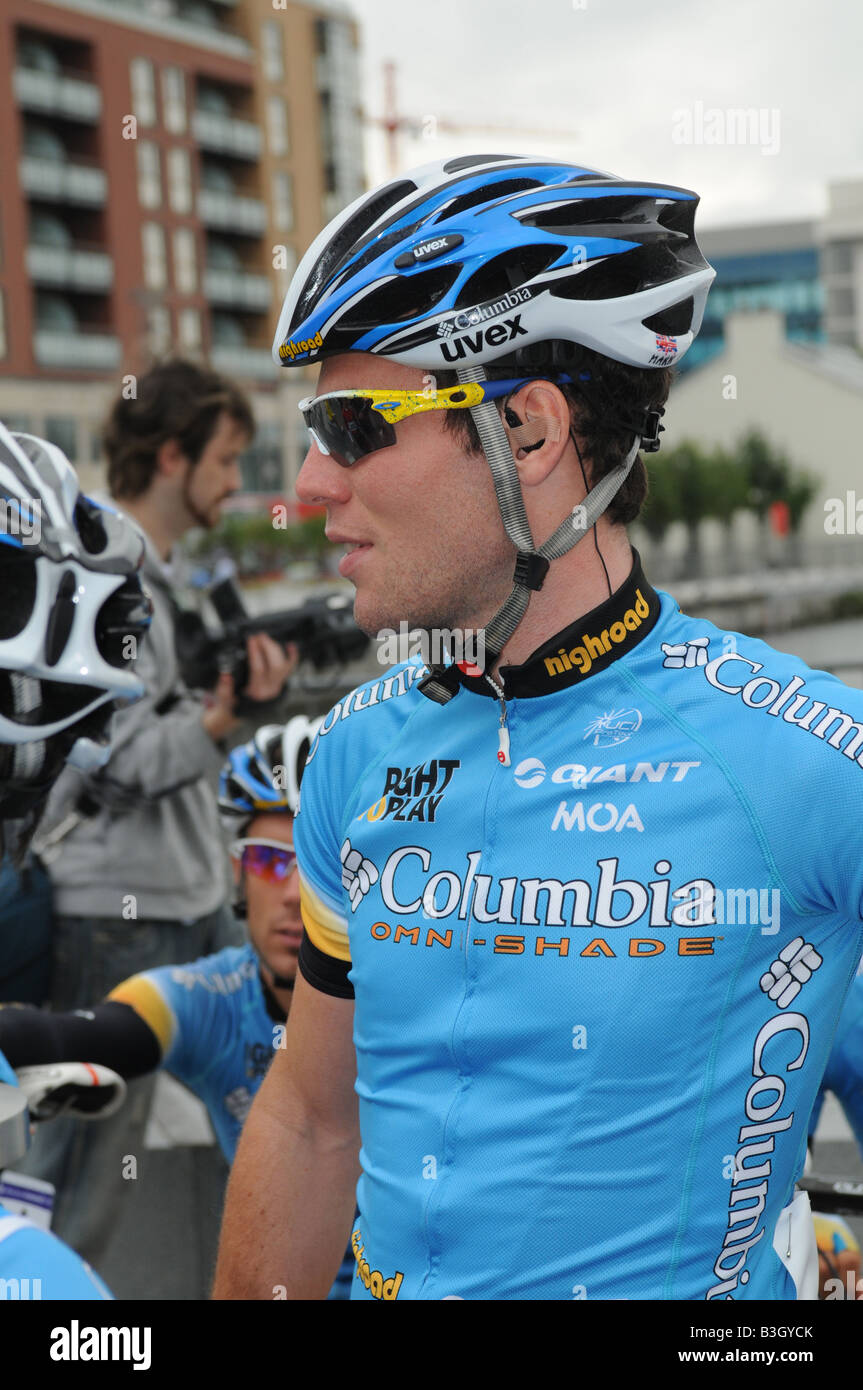 Mark Cavendish Team Columbia vor der Etappe der Tour of Ireland in Dublin 2008 Stockfoto