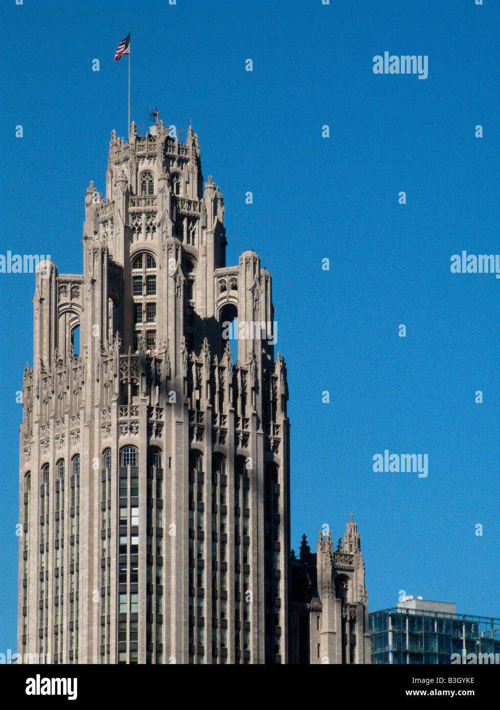 Chicago Tribune Tower. Die Magnificent Mile. Chicago. Illinois. USA Stockfoto