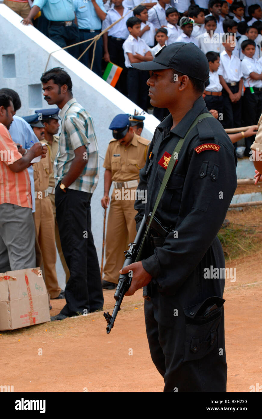 Ein Kommando im Dienst in Indien Stockfoto