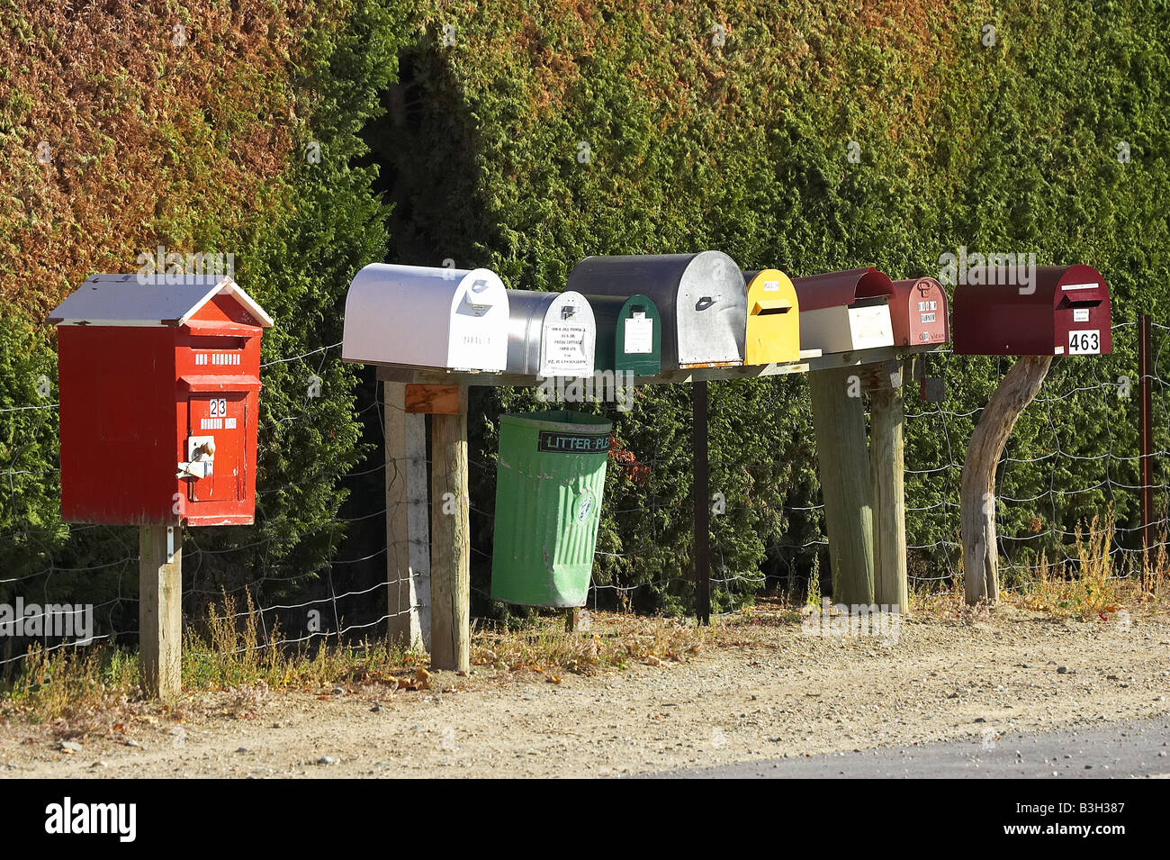 Ländliche Briefkästen Bannockburn Central Otago Neuseeland Südinsel  Stockfotografie - Alamy