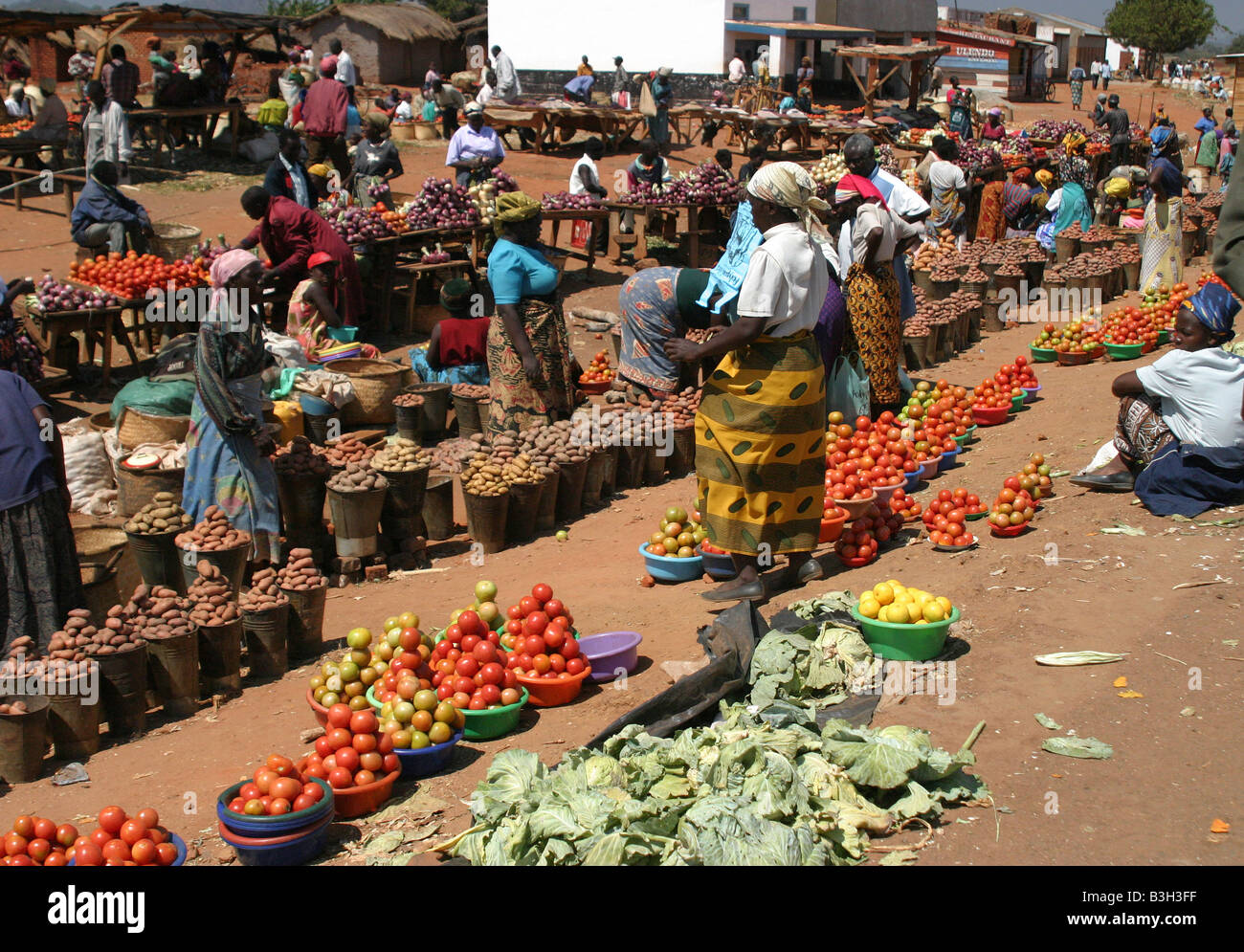Afrikanischen Markt Szene, Malawi, Afrika Stockfotografie Alamy