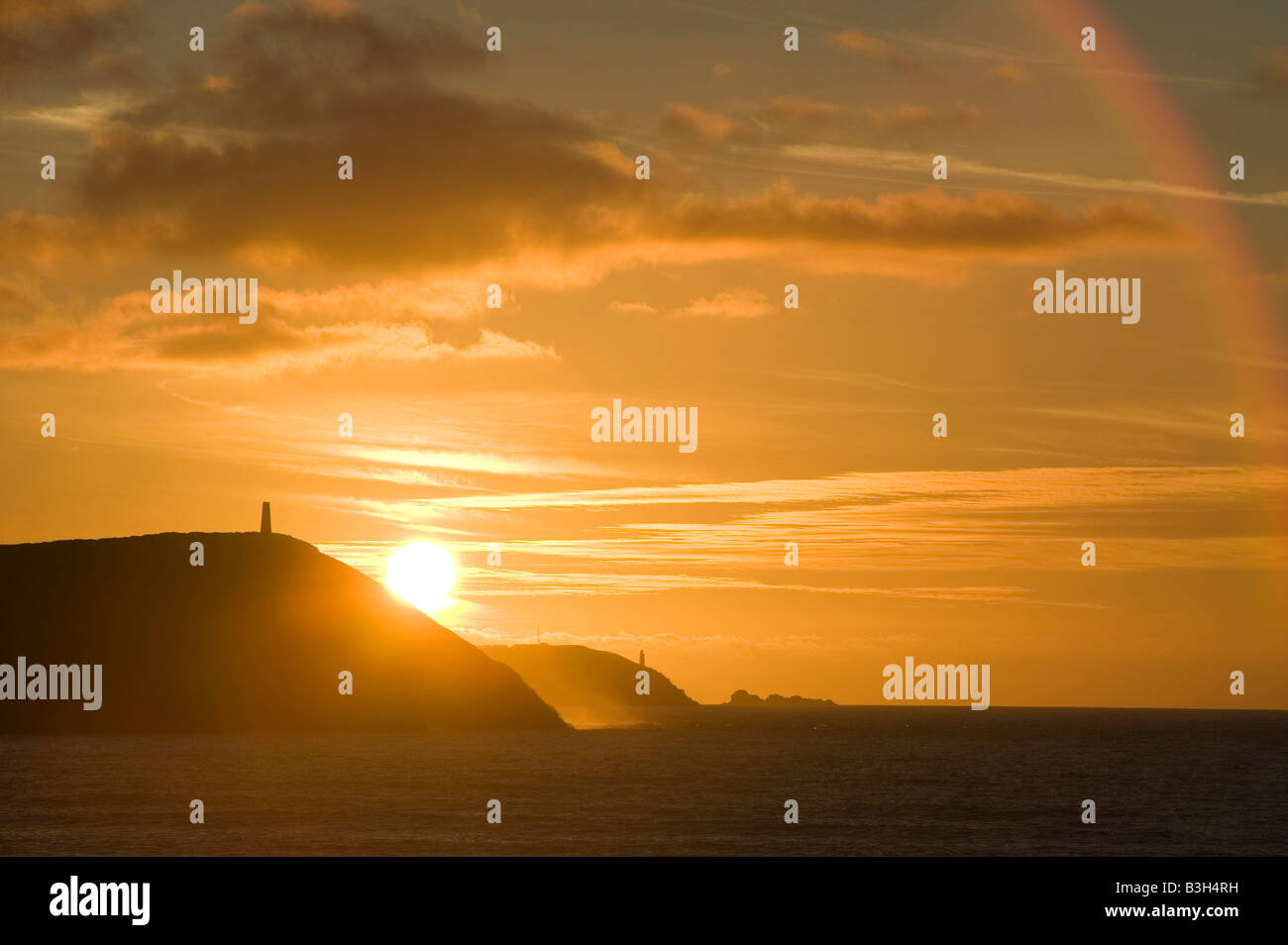 Stepper Point und Trevose Head Polzeath Strand Cornwall UK Stockfoto