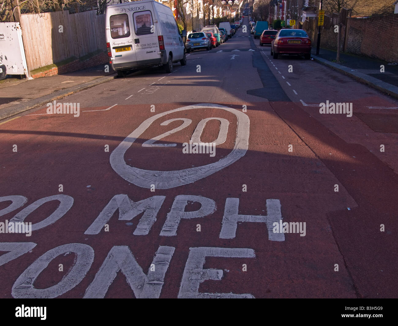 20-km/h-Zone Stockfoto