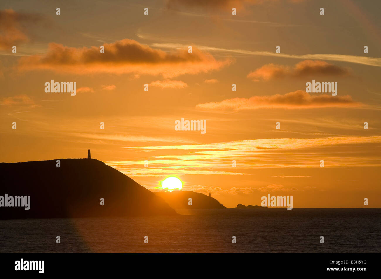 Stepper Point und Trevose Head Polzeath Strand Cornwall UK Stockfoto