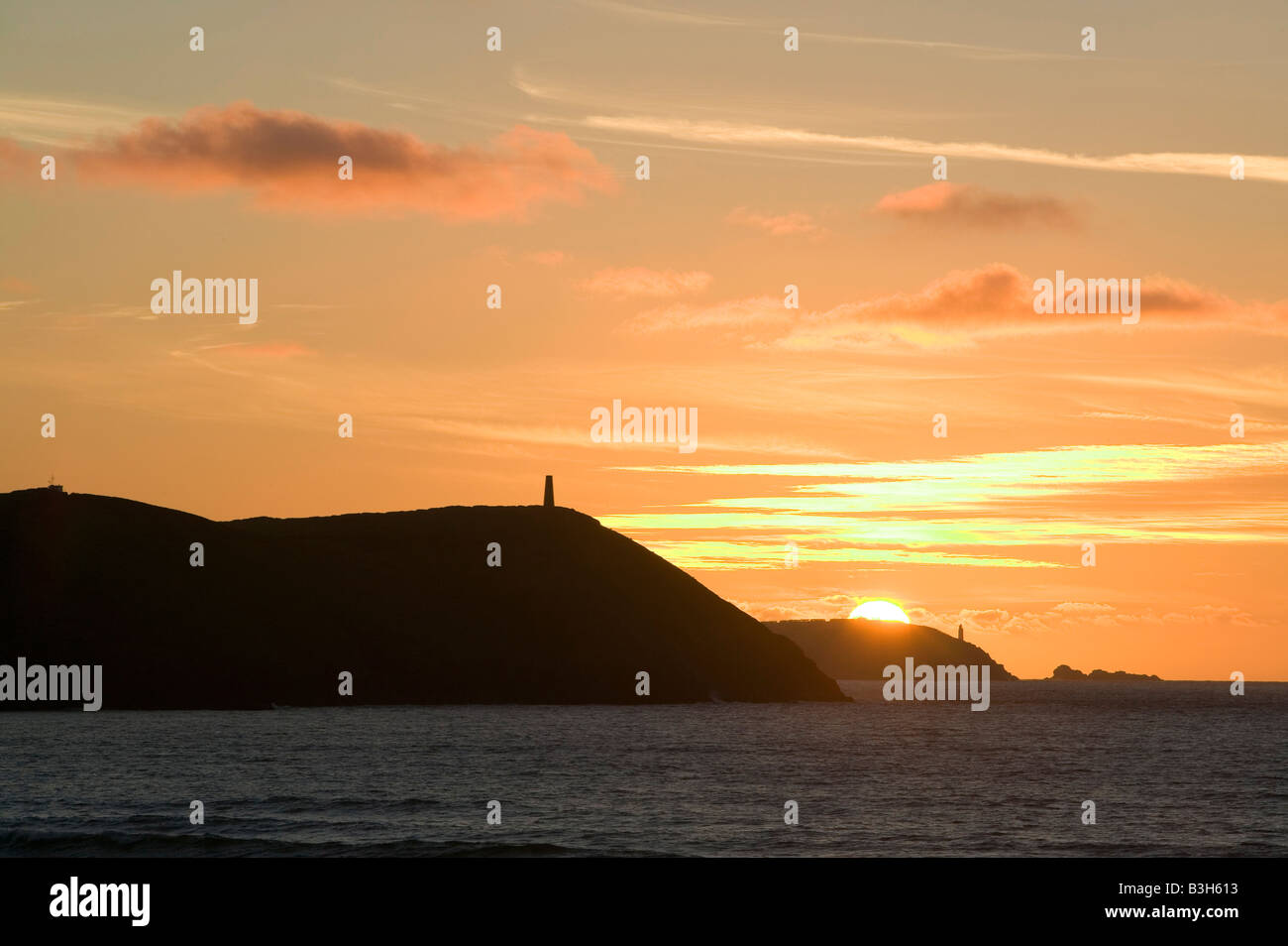 Stepper Point und Trevose Head Polzeath Strand Cornwall UK Stockfoto