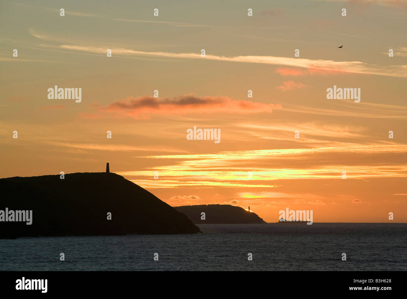 Stepper Point und Trevose Head Polzeath Strand Cornwall UK Stockfoto