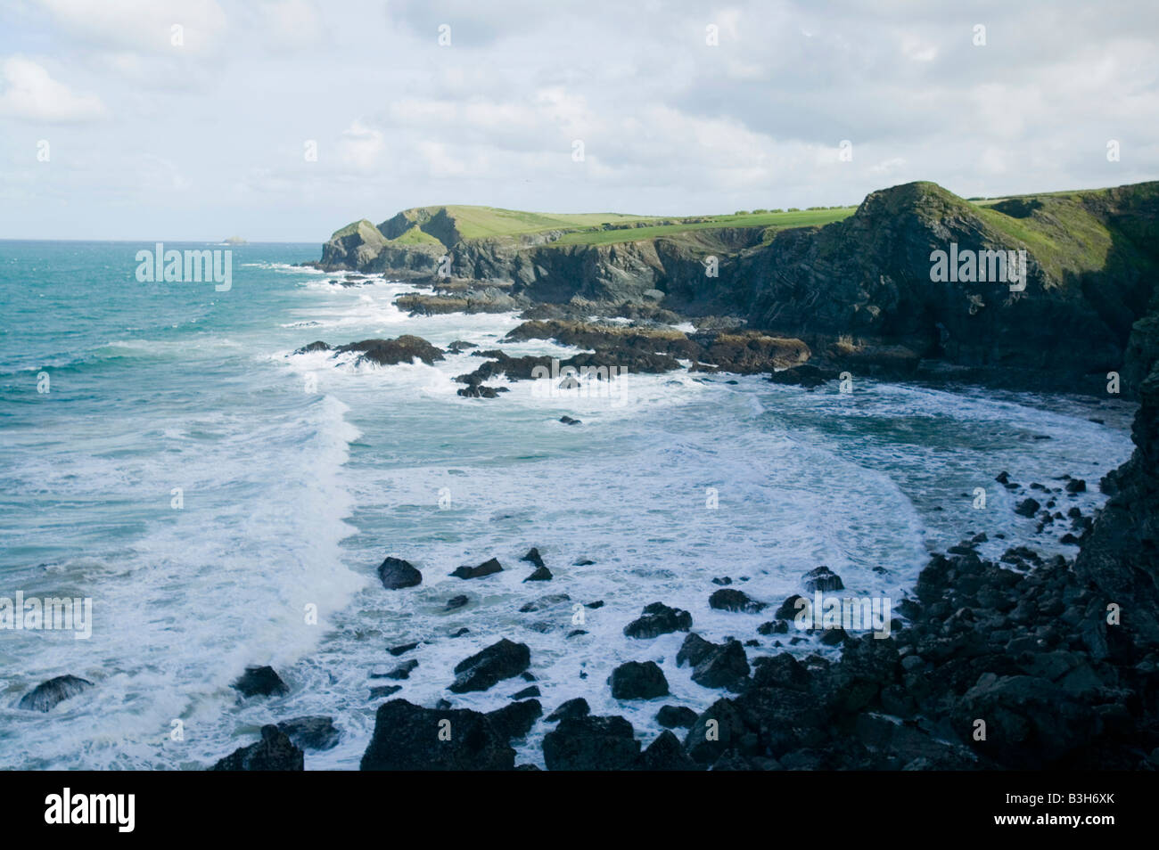 Stepper Point in der Nähe von Padstow auf Cornwall UK Stockfoto
