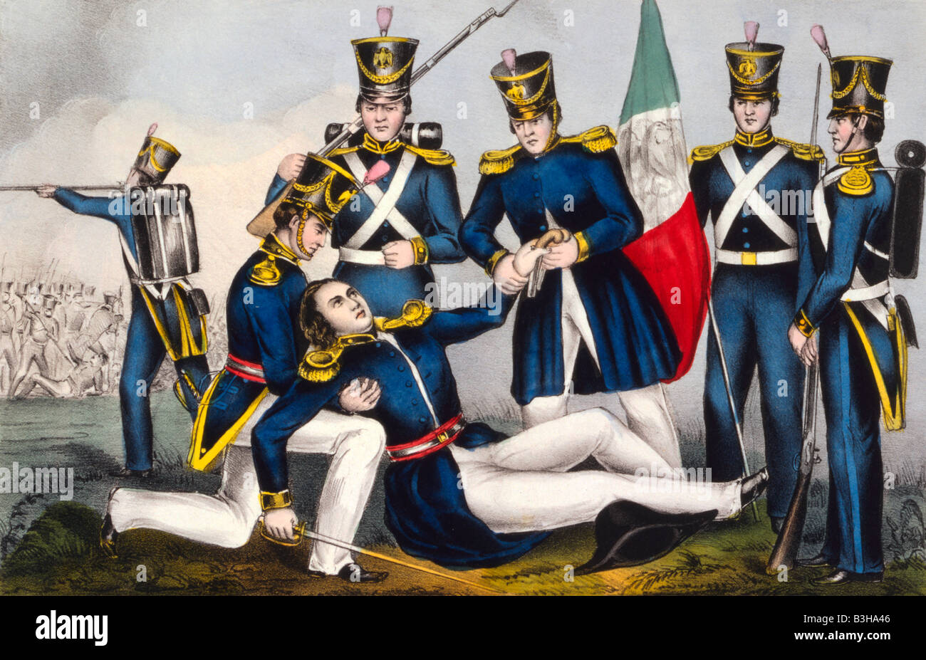 Tod von Oberst Ton, Schlacht von Buena Vista, 23. Februar 1847 Stockfoto